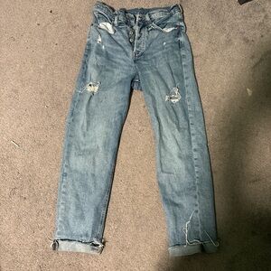 Old Navy Light Blue High-Rise Distressed Jeans
